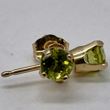 Load image into Gallery viewer, Peridot 14K Gold 4mm Round Stud Earring | 4mm | Green | 1 Pair |