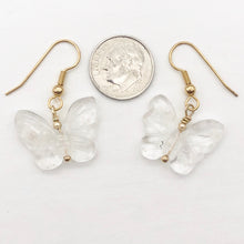 Load image into Gallery viewer, Quartz Butterfly 14Kgf Gold Earrings | Semi Precious Stone Jewelry | - PremiumBead Alternate Image 4