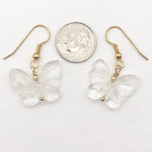 Load image into Gallery viewer, Quartz Butterfly 14Kgf Gold Earrings | Semi Precious Stone Jewelry | - PremiumBead Alternate Image 4