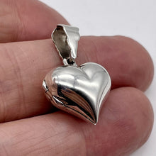 Load image into Gallery viewer, Sterling Silver Puffy Heart Photo Pendant | 1" Long | Silver | 1 Pendant |