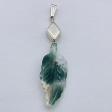 Load image into Gallery viewer, Jasper Sterling Silver Leaf Pendant | 2 3/4" Long | Green/White | 1 Pendant |
