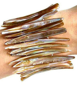 Sizzling Hot! Bronze Mussel Shell Plank Bracelet 006974 - PremiumBead Primary Image 1