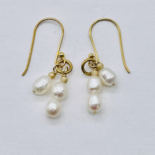 Load image into Gallery viewer, Stunning Faceted White Pearls with 14Kgf Earrings 300650