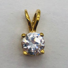 Load image into Gallery viewer, Cubic Vermeil Crystal Drop/Dangle Pendant | 1/2" Long | Clear/Gold | 1 Pendant |