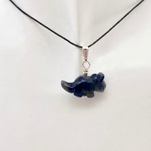 Load image into Gallery viewer, Sodalite Triceratops Dinosaur with Sterling Silver Pendant 509303SDS | 22x12x7.5mm (Triceratops), 5.5mm (Bail Opening), 7/8" (Long) | Blue - PremiumBead Alternate Image 2