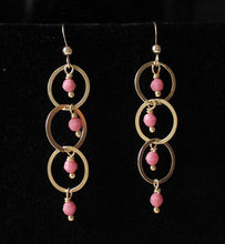 Load image into Gallery viewer, Rare Faceted Pink Rhodonite 14Kgf Earrings 309011 - PremiumBead Primary Image 1