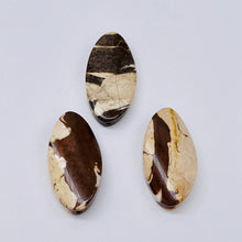 Load image into Gallery viewer, 3 Exotic Zebra Jasper Twist Oval Focal Beads 8906