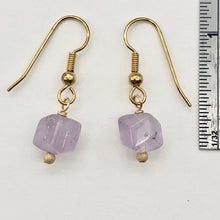 Load image into Gallery viewer, Faceted Cube Lilac Amethyst and 14k Gold Filled Earrings | 1 Inch Long | - PremiumBead Alternate Image 3