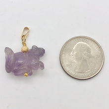 Load image into Gallery viewer, Amethyst Squirrel Pendant Necklace | Semi Precious Stone Jewelry | 14k Pendant - PremiumBead Alternate Image 8