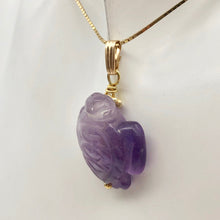 Load image into Gallery viewer, Majestic Hand Carved Amethyst Sea Turtle and 14K Gold Filled Pendant 509276AMD - PremiumBead Alternate Image 7