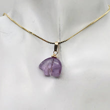 Load image into Gallery viewer, Amethyst 14K Gold Filled Zuni Bear Drop | 1" Long | Purple | 1 Pendant