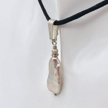 Load image into Gallery viewer, Pink Biwa FW Pearl with Sterling Silver Pendant, 1.5 inches 5082J - PremiumBead Alternate Image 5