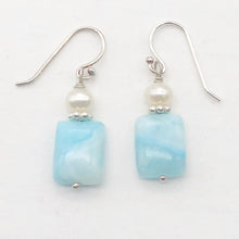 Load image into Gallery viewer, Hemimorphite Pearl Sterling Silver Bead Drop/Dangle Earrings | 1 " Long | Blue |