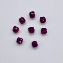 Load image into Gallery viewer, Ruby Faceted 5.5tcw Parcel Cube Beads | 4.5mm | Red | 8 Beads |