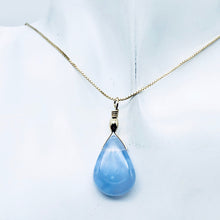 Load image into Gallery viewer, Blue Chalcedony Designer Yellow Gold Filled Pendant | 20x14x5mm | 1 1/4" Long |