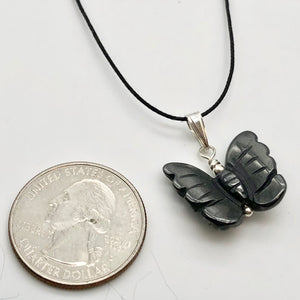Flutter Carved Hematite Butterfly and Sterling Silver Pendant 509256HMS - PremiumBead Alternate Image 7