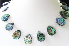 Load image into Gallery viewer, Scenic Abalone Pear Pendant Bead 16" Strand 104620 - PremiumBead Primary Image 1