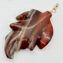 Load image into Gallery viewer, Natural crack - Half Price Carved Brecciated Jasper Leaf & 14Kgf Pendant 509416D - PremiumBead Primary Image 1