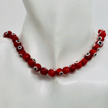 Load image into Gallery viewer, Lampwork Glass Eye 14" Strand Round | 8 mm | Red | 46 Beads |