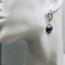 Load image into Gallery viewer, Platinum Freshwater Coin Pearl and Sterling Earrings 309447A