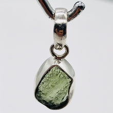 Load image into Gallery viewer, Moldavite Sterling Silver Drop | 1" Long | Green | 1 Pendant |