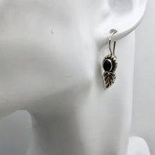 Load image into Gallery viewer, Spiraling Onyx Sterling Silver Earrings! | 1 1/2 Inch Long |