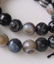 Load image into Gallery viewer, Black and White Sardonyx Faceted 7.5mm Round "Eye" Bead Strand 110275 - PremiumBead Alternate Image 2