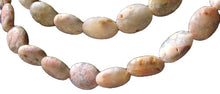 Load image into Gallery viewer, Yummy Speckled Peach Chalcedony Oval Bead Strand 109159