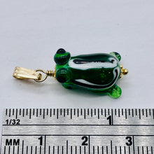 Load image into Gallery viewer, Lampwork Frog 14K Gold Filled Frog | 1" Long | Green | 1 Pendant |