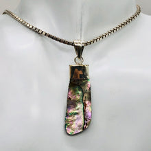 Load image into Gallery viewer, Abalone Shell Sterling Silver Drop Pendant | 2" Long | Blue/Silver | 1 Pendant