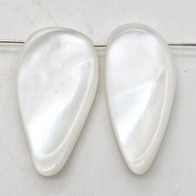 Load image into Gallery viewer, Mother of Pearl Pendant Beads |28x12x5-35x16x4.5mm | White | Pendant | 2 bds | | 28x12x5-35x16x4.5mm | White |  Bead(s) - PremiumBead Primary Image 1