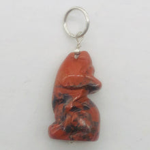 Load image into Gallery viewer, Brecciated Jasper Wolf Pendant Necklace | Semi Precious Stone Jewelry | Silver |