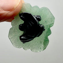 Load image into Gallery viewer, Ribbit Hematite Frog On Aventurine Lily pad Pendant | 28x28.5x11mm |