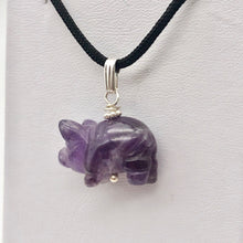 Load image into Gallery viewer, Piggie! Hand Carved Purple Amethyst Pig and Sterling Silver Pendant 509274DAMS - PremiumBead Alternate Image 10