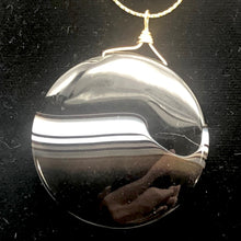 Load image into Gallery viewer, Sardonyx Agate 40mm Coin 14K Gold Filled Bead Pendant | Black | 2" Long |