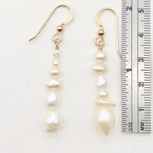 Load image into Gallery viewer, Asymmetrical Freshwater Pearl 14K Gold Filled Drop/Dangle Earrings| 2 " Drop|