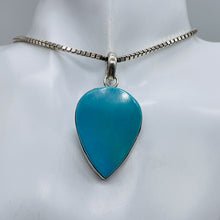 Load image into Gallery viewer, Turquoise Sterling Silver Native Pendant | 2" Long | Blue/Silver |1 Pendant