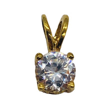 Load image into Gallery viewer, Cubic Vermeil Crystal Drop/Dangle Pendant | 1/2" Long | Clear/Gold | 1 Pendant |