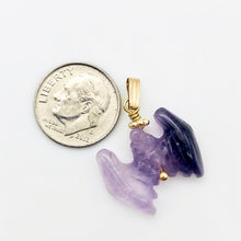 Load image into Gallery viewer, Carved Amethyst Bat 14Kgf Pendant | 1 inch long | Purple | - PremiumBead Alternate Image 4