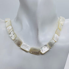 Load image into Gallery viewer, 3 Natural Mother of Pearl Shell Rectangle Beads 2143