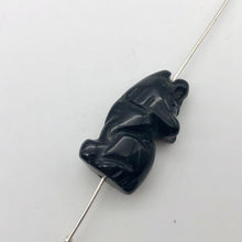Load image into Gallery viewer, Howling New Moon 2 Carved Obsidian Wolf / Coyote Beads | 21x11x8mm | Black - PremiumBead Alternate Image 5