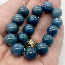 Load image into Gallery viewer, Rare Vivid Blue Cat's Eye Apatite Round Gemstone Half Strand | 12mm | 16 Beads |