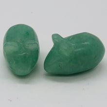 Load image into Gallery viewer, Two Aventurine Carved Mouse Beads | 19x11x11 mm | Green