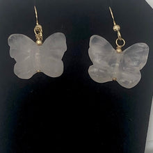 Load image into Gallery viewer, Rose Quartz Butterfly 14Kgf Gold Earrings | Semi Precious Stone Jewelry |
