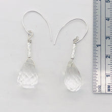 Load image into Gallery viewer, Facetted Quartz Briolette Sterling Silver Earrings | 1 1/2" Long |Clear| 1 Pair|