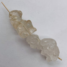 Load image into Gallery viewer, Adorable 2 Carved Quartz Monkey Beads | 20.5x12x11mm | Clear