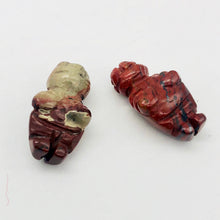 Load image into Gallery viewer, 2 Carved Brecciated Jasper Goddess of Willendorf Beads | 20x9x7mm | Red/Brown - PremiumBead Alternate Image 2