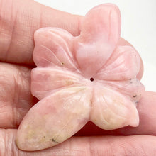 Load image into Gallery viewer, Hand Carved Pink Peruvian Opal Flower Semi Precious Stone Bead | 28.7cts | - PremiumBead Alternate Image 5