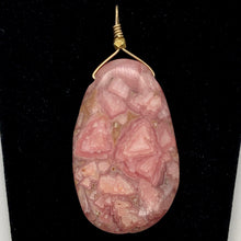 Load image into Gallery viewer, Natural Rhodochrosite 14kgf wire wrap pendant | 39x24x5mm 2 inches Long |