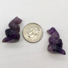 Load image into Gallery viewer, Charmer Carved Amethyst Snake Serpent Beads | 20x11x7mm | Purple